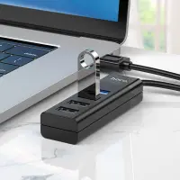 Hub USB Hoco HB25 4 in 1 Easy display USB3.0 to USB3.0 x 1 and USB2.0 x 3 Black