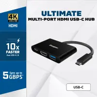 Hub Energizer USB-C HC303CV  to USB-A 3.0 + HDMI 4K + USB-C Black