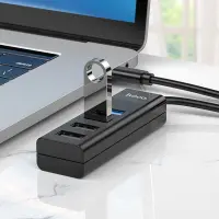 Hub USB-C Hoco HB25 4 in 1 Easy display USB-C to USB3.0 χ 1 and USB2.0 x 3 Black