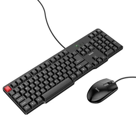 Hoco GM16 Business Wired Keyboard and Mouse 104 Keys Black