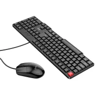 Hoco GM16 Business Wired Keyboard and Mouse 104 Keys Black