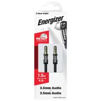 Energizer C130JIBK 3.5mm Male Audio Connection Cable to 3.5mm Male 1.5m Black