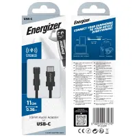 Hands Free Energizer Adapter C112CABK USB-C in 3.5 mm Compatible with all USB-C Devices Black