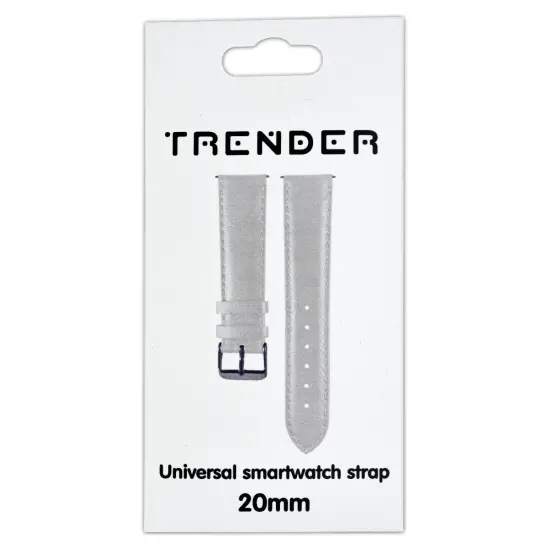 Replacement Trender TR-FX20WH Leatherette Strap 20mm White