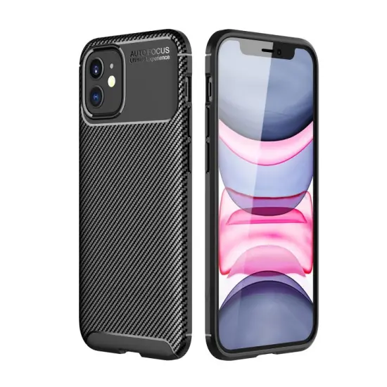 Case Ancus AutoFocus Carbon Fiber για Apple iPhone 12 Mini Black