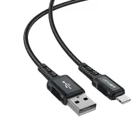 Data Cable Acefast C4-02 USB-A to Lightning Braided 2.4A Apple Certified MFI 1.8m Black