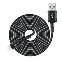 Data Cable Acefast C4-02 USB-A to Lightning Braided 2.4A Apple Certified MFI 1.8m Black