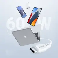 Cable Acefast C3-03 USB-C to USB-C 3A 60W Braided White 1.2m