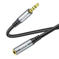 Audio Cable Hoco UPA20  3.5mm Male to 3.5mm Female Braided 1m Black