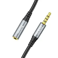 Audio Cable Hoco UPA20  3.5mm Male to 3.5mm Female Braided 1m Black