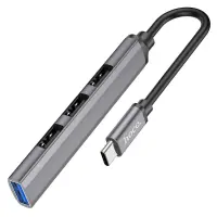 Hub USB-C Hoco HB26 USB3.0+3xUSB2.0 Grey