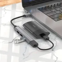 Hub USB-C Hoco HB26 USB3.0+3xUSB2.0 Grey