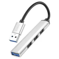 Hub USB Hoco HB26 USB3.0+ 3xUSB2.0 Silver