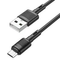 Data Cable Hoco X83 Victory USB to Micro-USB 2.4A Black 1m Extra Durability