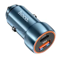 Car Charger Hoco Z46A Blue Whale USB-C PD20W to USB 18W QC3.0 5V/3A  Blue