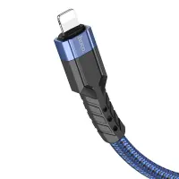 Data Cable Hoco U110 USB to Lightning Braided 2.4A Blue 1.2m Extra Durability