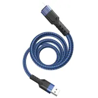 Data Cable Hoco U110 USB to Lightning Braided 2.4A Blue 1.2m Extra Durability