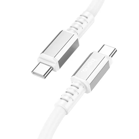 Data Cable Hoco X85 Strength USB-C to USB-C 60W 20V/3A White 1m Extra Durability