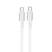 Data Cable Hoco X85 Strength USB-C to USB-C 60W 20V/3A White 1m Extra Durability