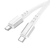 Data Cable Hoco X85 Strength USB-C to USB-C 60W 20V/3A White 1m Extra Durability