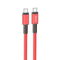 Data Cable Hoco X85 Strength USB-C to USB-C 60W 20V/3A Red 1.2m Extra Durability