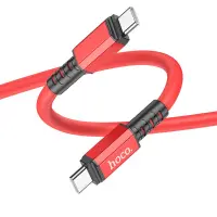 Data Cable Hoco X85 Strength USB-C to USB-C 60W 20V/3A Red 1.2m Extra Durability