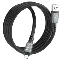 Data Cable Hoco X85 Strength USB to Micro-USB 2.4A Black 1m Extra Durability