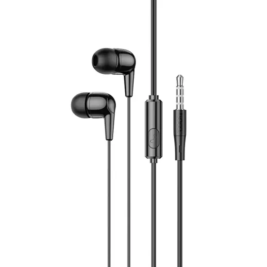 Hands Free Hoco M97 Enjoy Earphones Stereo 3.5mm with Microphone and Operation Control Button Black