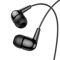 Hands Free Hoco M97 Enjoy Earphones Stereo 3.5mm with Microphone and Operation Control Button Black