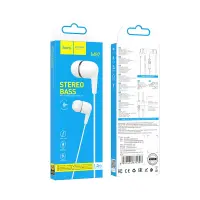 Hands Free Hoco M97 Enjoy Earphones Stereo 3.5mm with Microphone and Operation Control Button White