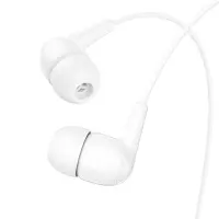 Hands Free Hoco M97 Enjoy Earphones Stereo 3.5mm with Microphone and Operation Control Button White