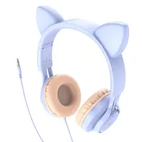 Stereo Headphones Hoco W36 Cat ear with Microphone Hi-Fi 3.5mm Dream Blue