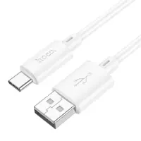 Data Cable Hoco X88 USB to USB-C 3.0A for Fast Charging and Data Transfer White 1m