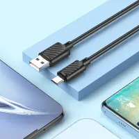 Data Cable Hoco X88 USB to USB-C 3.0A for Fast Charging and Data Transfer Black 1m