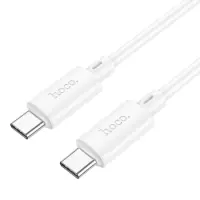 Data Cable Hoco X88 USB-C to USB-C 60W for Fast Charging and Data Transfer White 1m