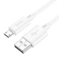 Data Cable Hoco X88 USB to Micro USB 2.4A  for Fast Charging and Data Transfer White 1m