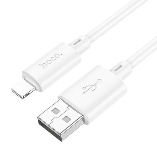 Data Cable Hoco X88 USB to Lightning  2.4A  for Fast Charging and Data Transfer White 1m