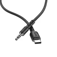 Audio Cable Hoco UPA17 Braided USB-C to 3.5mm Male 1m Black