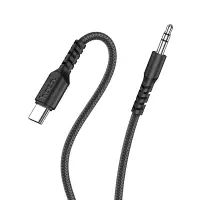 Audio Cable Hoco UPA17 Braided USB-C to 3.5mm Male 1m Black