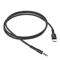 Audio Cable Hoco UPA17 Braided USB-C to 3.5mm Male 1m Black