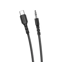 Audio Cable Hoco UPA17 Braided USB-C to 3.5mm Male 1m Black