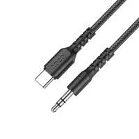 Audio Cable Hoco UPA17 Braided USB-C to 3.5mm Male 1m Black