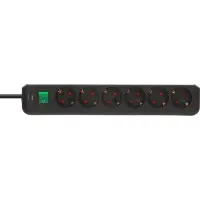 Power Strip Brennenstuhl  with 6 Inlet Sockets and On / Off Switch Cable 1.5 m IP20 Black