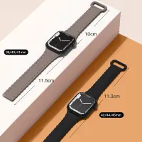 Watchband Hoco WA06 Flexible Military Pattern 38/40/41mm for Apple Watch 1/2/3/4/5/6/7/8/SE Black Silicon Band