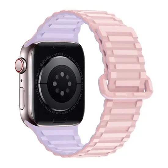 Watchband Hoco WA06 Flexible Military Pattern 42/44/45/49mm for Apple Watch 1/2/3/4/5/6/7/8/SE Pink Purple Silicon Band