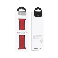 Watchband Hoco WA08 Flexible Honeycomb 38/40/41mm for Apple Watch 1/2/3/4/5/6/7/8/SE Big Red Silicon Band