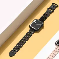 Watchband Hoco WA09 Flexible Rhombus Hollow 42/44/45/49mm for Apple Watch 1/2/3/4/5/6/7/8/SE Black Silicon Band