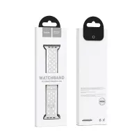 Watchband Hoco WA09 Flexible Rhombus Hollow 38/40/41mm for Apple Watch 1/2/3/4/5/6/7/8/SE White Silicon Band