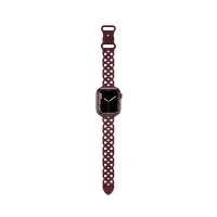 Watchband Hoco WA09 Flexible Rhombus Hollow 42/44/45/49mm for Apple Watch 1/2/3/4/5/6/7/8/SE Red Wine Silicon Band