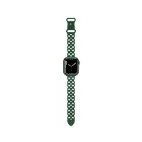 Watchband Hoco WA09 Flexible Rhombus Hollow 38/40/41mm for Apple Watch 1/2/3/4/5/6/7/8/SE Dark Green Silicon Band